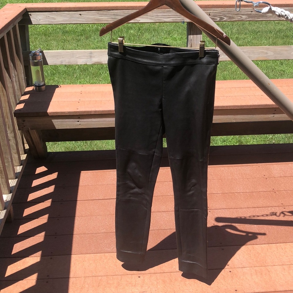 Real Leather Black Leggings - no Faux here